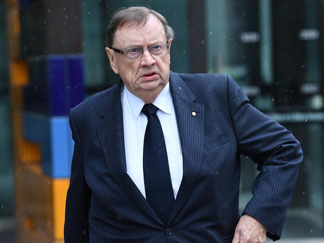 Harold Mitchell leaves a Federal Court hearing in Monday, November 4, 2019. ASIC has civil action against former Tennis Australia directors Harold Mitchell and Stephen Healy over awarding of Australian Open TV broadcast rights. (AAP Image/Julian Smith) NO ARCHIVING