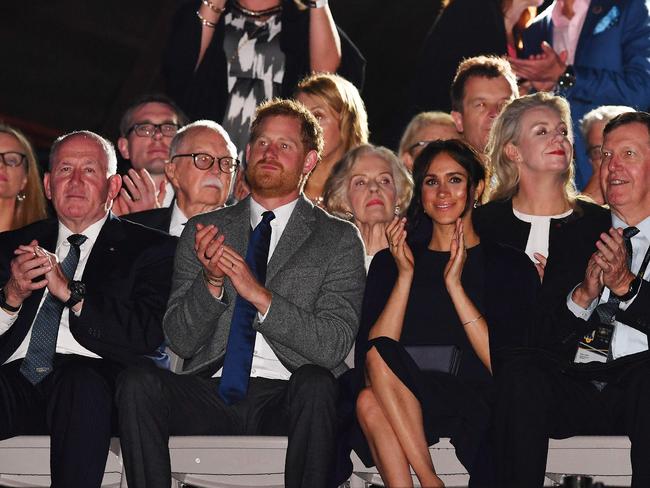 Prince Harry and his wife Meghan along with dignitaries and guests at the Invictus Games opening ceremony. Picture: Saeed Khan/AFP