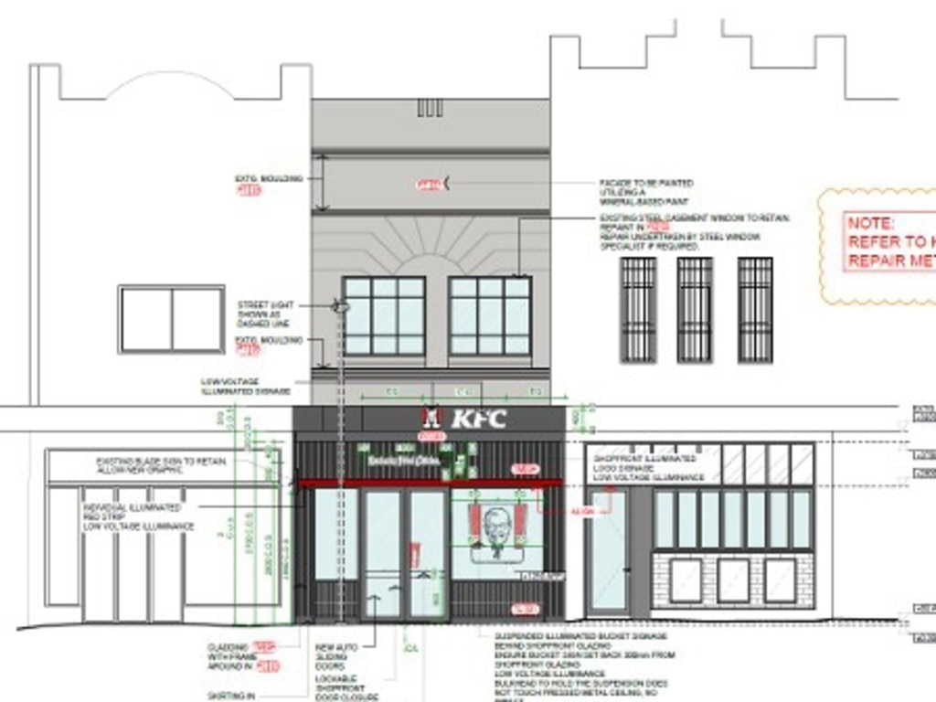 The proposed KFC storefront for 171 King St Newtown. Picture: Supplied