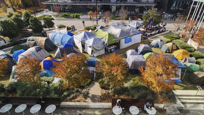 The encampment at The Australian National University last May. Picture: Martin Ollman