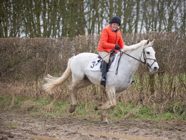 A rider avoids the mud. Picture: Robert Buck