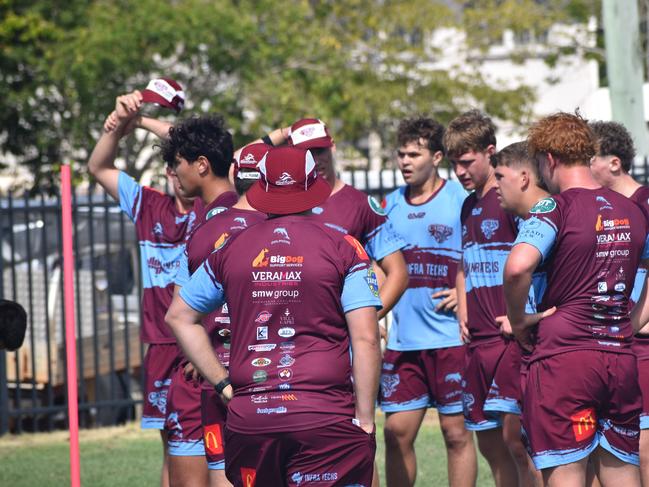 CQ Capras under-17 boys squad at a pre-season training session at The Cathedral College, Rockhampton, on December 7, 2024.