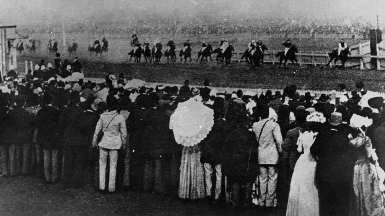1890 Melbourne Cup. Carbine wins. Horse racing. HWT ARCHIVAL NEGATIVE. Picture: Archival Negatives / File Photo