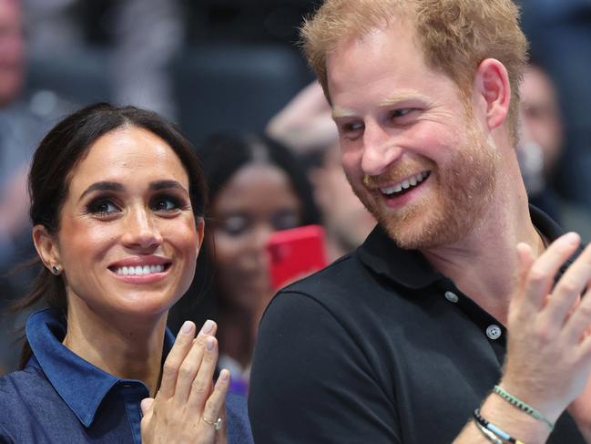DUESSELDORF, GERMANY - SEPTEMBER 15: Meghan, Duchess of Sussex and Prince Harry, Duke of Sussex attend the sitting volleyball finals at the Merkur Spiel-Arena during day six of the Invictus Games DÃÂ¼sseldorf 2023 on September 15, 2023 in Duesseldorf, Germany. Prince Harry celebrates his 39th birthday today. (Photo by Chris Jackson/Getty Images for the Invictus Games Foundation)