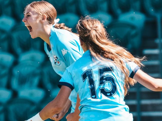 NSW Metro goal scorer Matilda Wadewitz-Dias after scoring a goal in the Under-14 girls grand final last year.