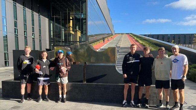 Zac Fisher, Patrick Cripps, Paddy Dow, Sam Walsh and Will Setterfield at the Nike World campus in Oregon, USA.