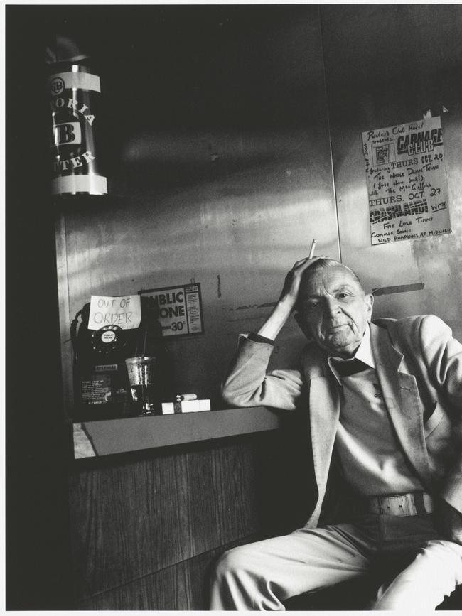 The real Australian, portrait of a man at a bar, Brunswick Street, Fitzroy, Melbourne, 1990. The image is part of the Viewfinder exhibition at the National Library of Australia. Picture: Maggie Diaz