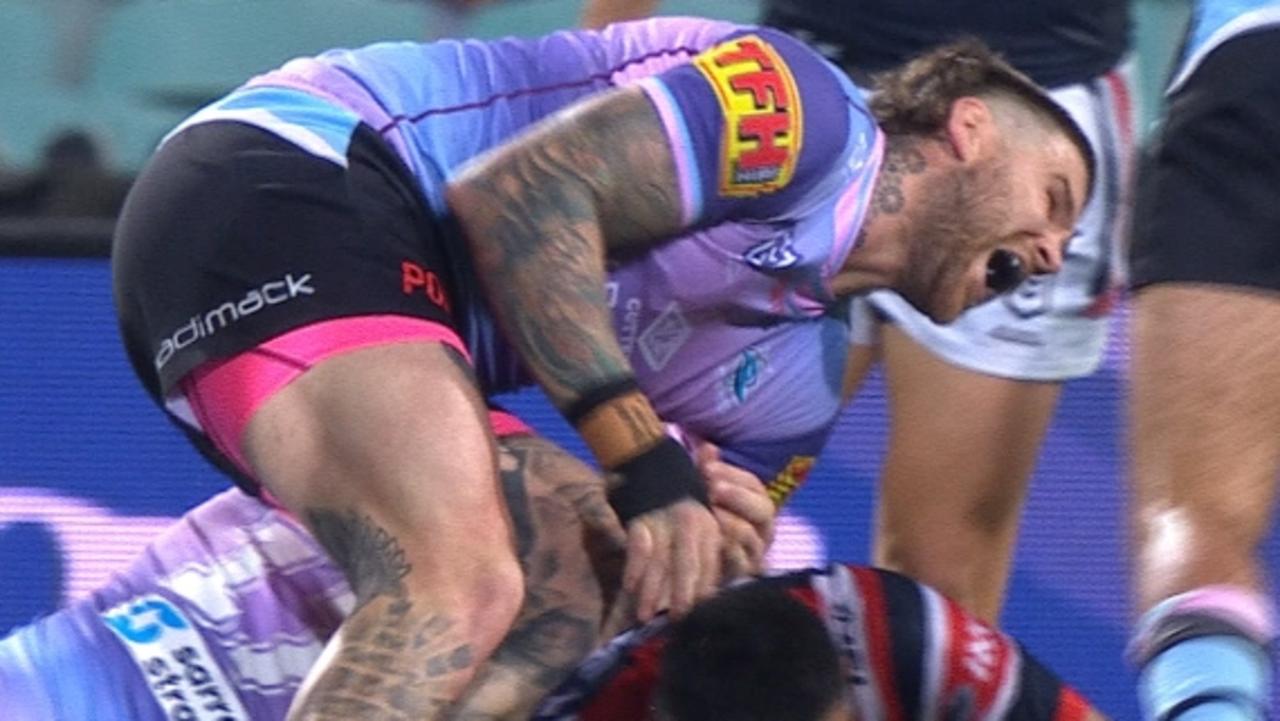 Josh Dugan suffered an injury just before Luke Keary scored.