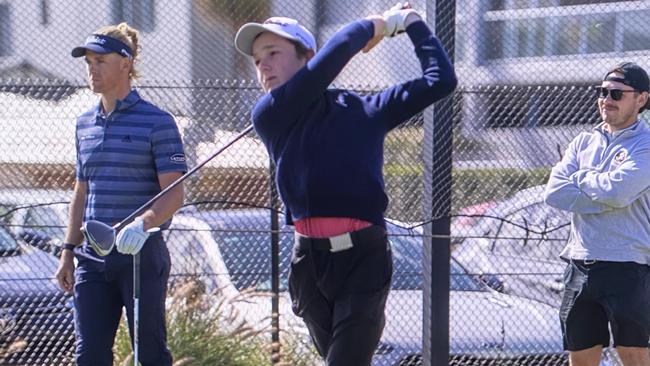 Sam Cascio teeing off at Wollongong Golf Club. Photo: Supplied