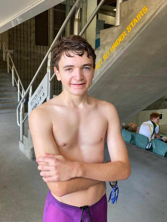 St Peters swimmer Leo Hoare.