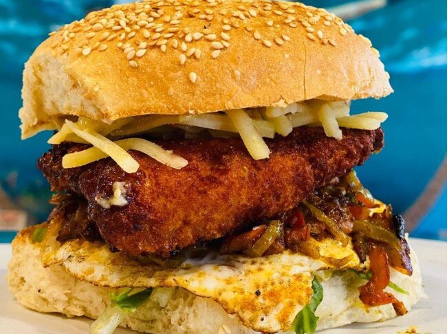 One of the chicken burgers on the menu at Out Of The Blue. Picture: Instagram