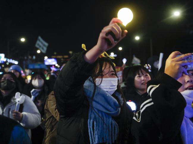 Celebrations are taking place on the streets of Seoul. Picture: Getty Images