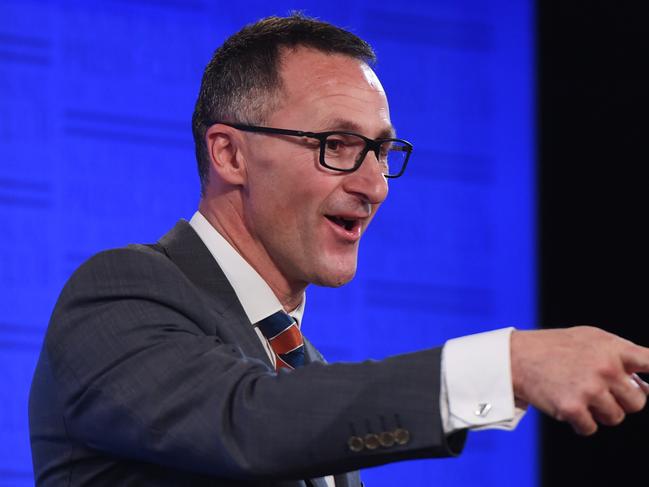 Leader of the Greens Senator Richard Di Natale speaking at the National Press Club in Canberra, Thursday, June 23, 2016. (AAP Image/Dean Lewins) NO ARCHIVING