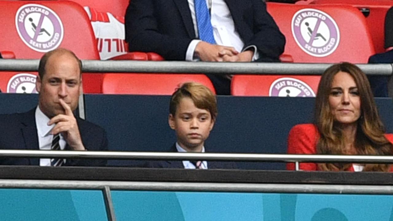 The trio watched a match between England and Germany at Wembley Stadium in London on June 29, 2021. Picture: Justin Tallis/Pool/AFP