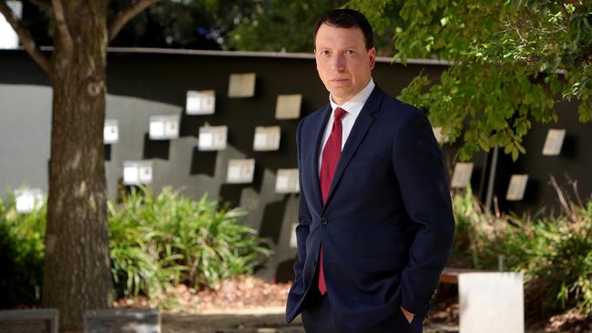 Dvir Abramovich at the Raoul Wallenberg Memorial garden, St Kilda. Stuart McEvoy/The Australian.