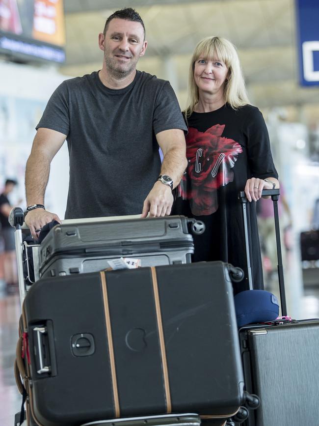 Perth couple Duncan and Emma Burgess had their flight to Paris cancelled twice. Picture: Isaac Lawrence