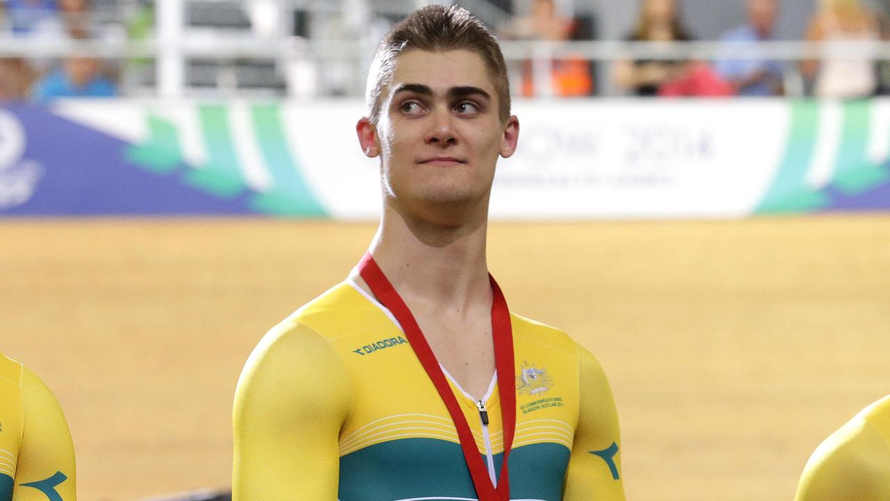 GLASGOW COMMONWEALTH GAMES 2014- DAY 1- Natahn Hart, Matthew Glaetzer and Shane Perkins win Bronze in the Men's team Sprint during day 1 of the track cycling at the Sir Chris Hoy Velodrome. Pics Adam Head