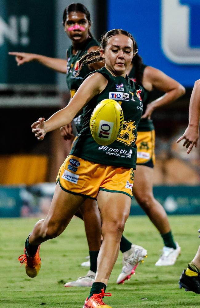 St Mary's Shakalia Gardiner-Dunn was named the NTFL Round 3 Rising Star nominee of the 2024-25 season. Picture: Celina Whan / AFLNT Media