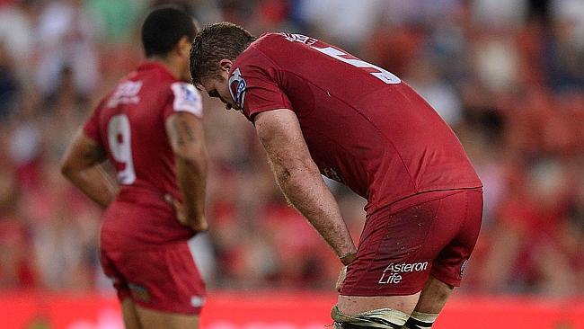 James Horwill cuts a dejected figure after the game.