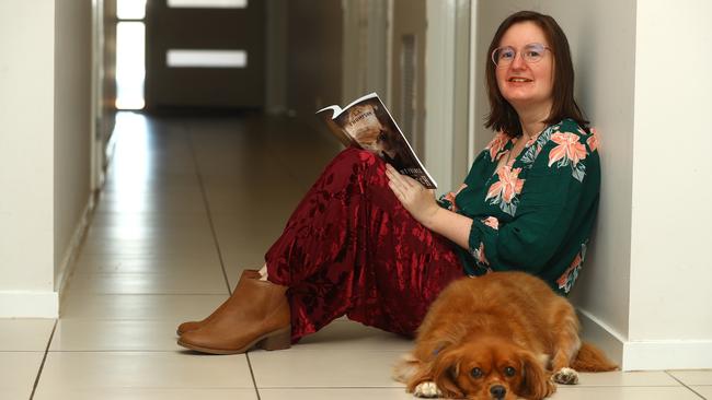 Neurodiverse author Lauren Thompson and her dog Sascha. Picture: Alison Wynd