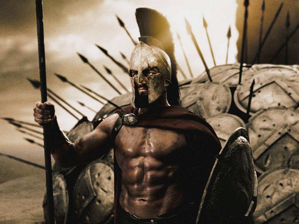 Actor Gerard Butler in a scene from film 2006’s 300. Picture: Warner Bros