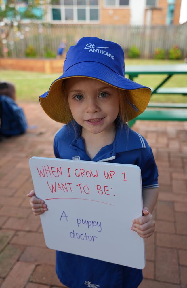 2023 prep students' first day at St Anthony's Primary School, Toowoomba. Pippa Ferguson.