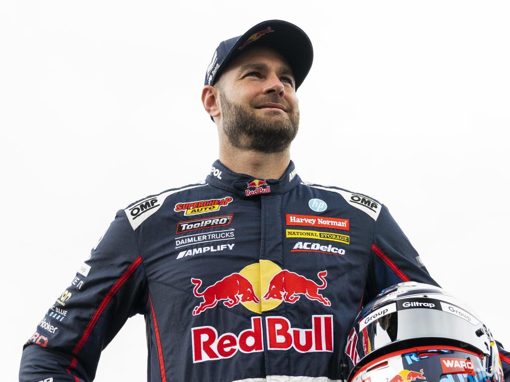 BATHURST, AUSTRALIA - NOVEMBER 29: (EDITORS NOTE: A polarizing filter was used for this image.) Shane van Gisbergen drives the #97 Red Bull Ampol Holden Commodore ZB poses during a media opportunity ahead of the 2021 Bathurst 1000 at Mount Panorama on November 29, 2021 in Bathurst, Australia. (Photo by Daniel Kalisz/Getty Images)