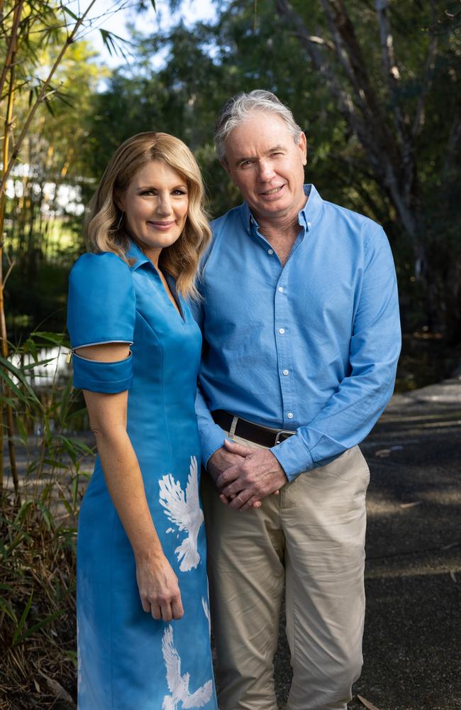 Sharyn Ghidella (in Leo Lin blue polo collar dress) with partner Paul Croll. Picture: David Kelly