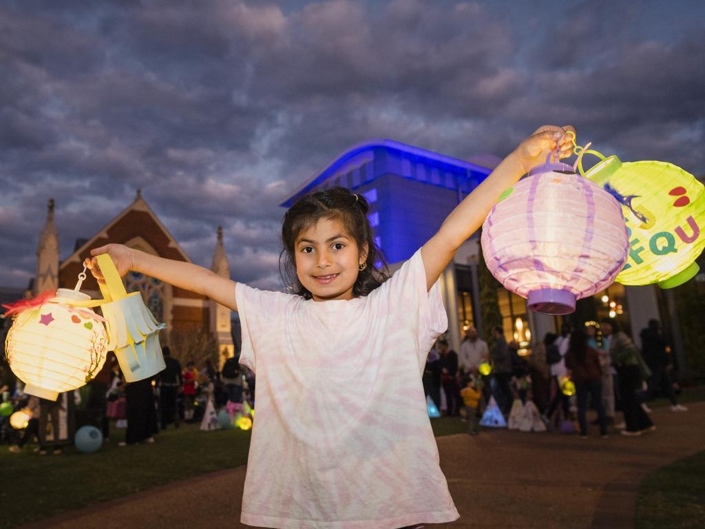 Vian Zandinan is ready to join Multicultural Australias Luminous Lantern Parade, Saturday, August 12, 2023. Picture: Kevin Farmer