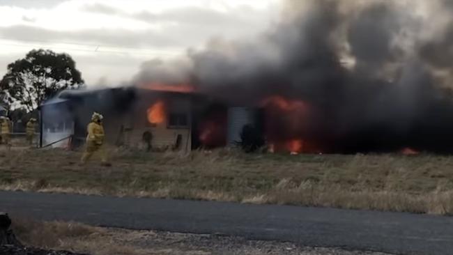 A schoolboy is being hailed a hero for saving a woman from her burning home at Tailem Bend., The 16-year-old, Sean Williams, braved intense heat to carry the mother-of-three to safety. Picture: 7NEWS