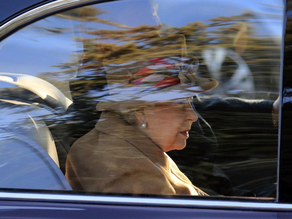 Queen Elizabeth attended church alone over the weekend with her husband nowhere to be seen. Picture: AP