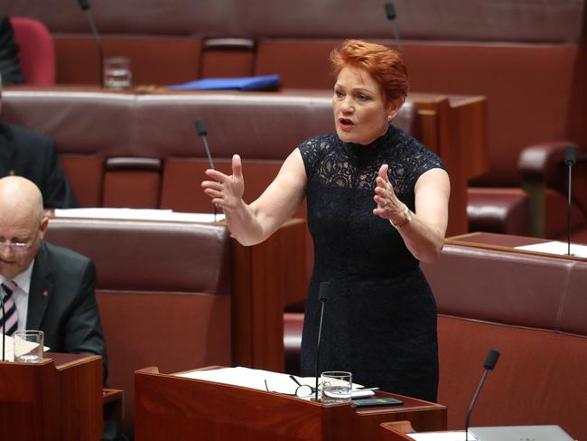 Pauline Hanson says One Nation will preference Clive Palmer’s party last, crippling his bid to re-enter politics. Picture Kym Smith