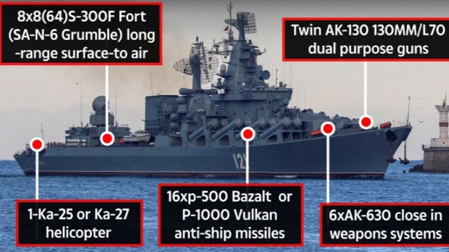 The Russian missile cruiser had been operating in the Black Sea since the beginning of the war. Picture: The Sun