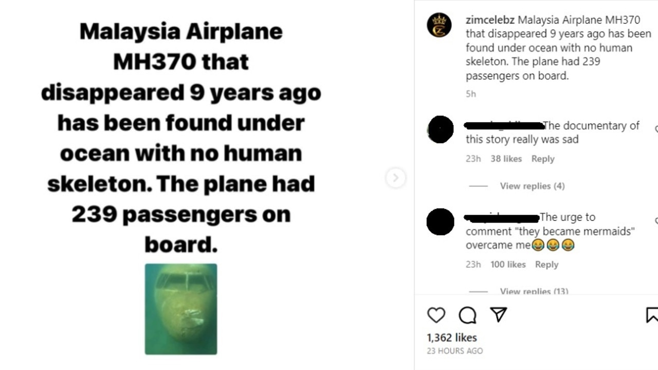 Last year, a post went viral claiming Tristar was the wreckage of MH370 – but it was quickly shut down. Picture: archive.org