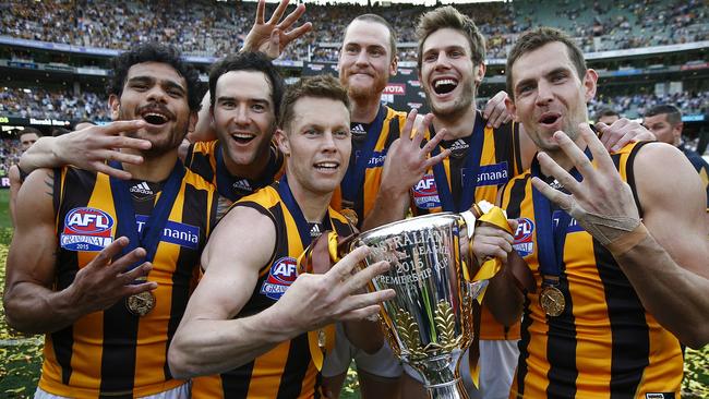 Hawthorn claimed three flags in the decade, for some that made it four in their career. Picture: Wayne Ludbey