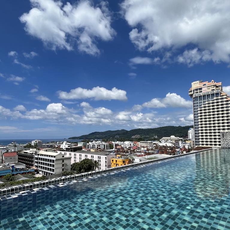 Hotel roof infinity pool in Phuket.