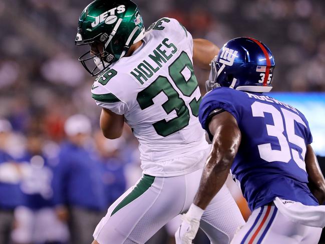 Valentine Holmes #39 of the New York Jets managed game time in all four pre-season practice games. Picture AFP