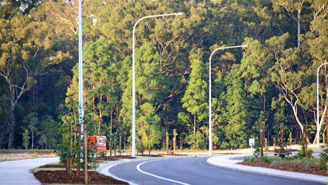 The start of Peter Crosby Way at Sippy Downs, the northern access into the Harmony master-planned community at Palmview. Picture: Erle Levey