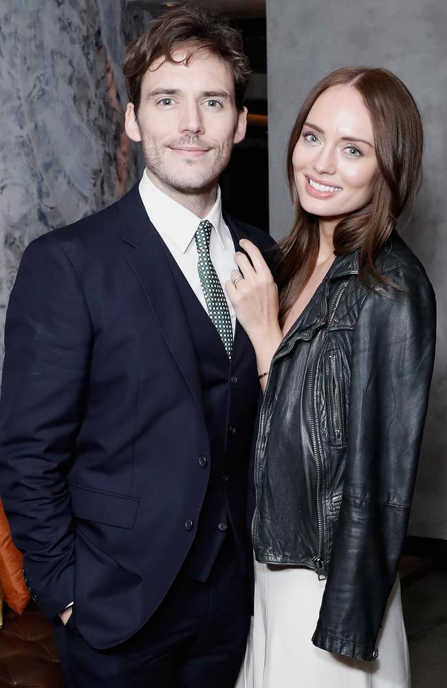Claflin and his fellow actor and wife Laura Haddock after Their Finest premired at the London Film Festival last October. Picture: John Phillips/Getty Images
