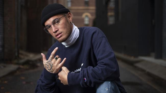 Back in tune … Singer Stan Walker in Surry Hills. Picture: Justin Lloyd.