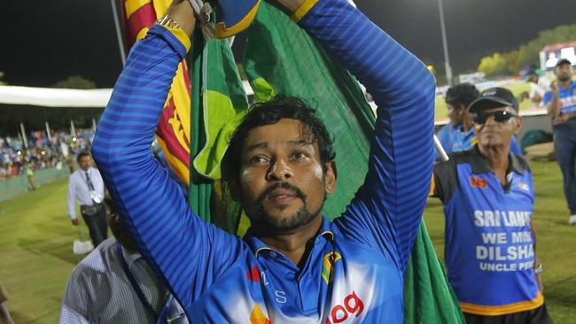 Sri Lanka’s Tillakaratne Dilshan following his final game on Monday.