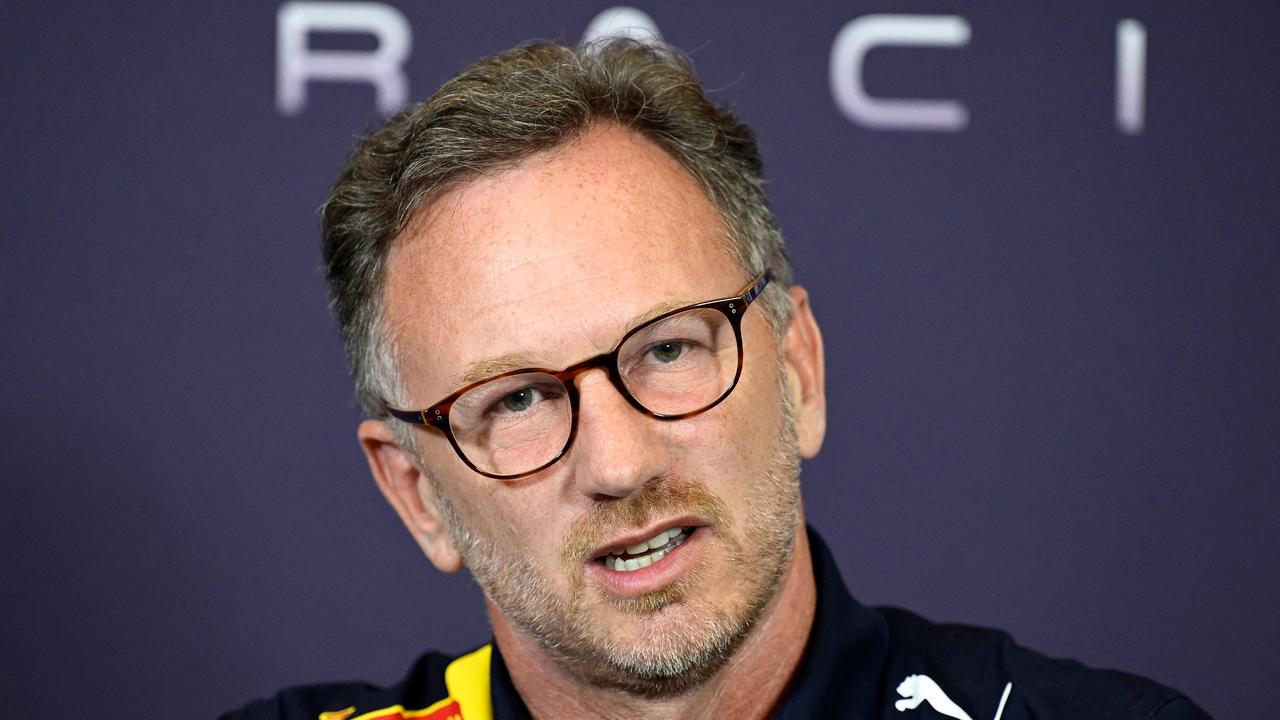 Oracle Red Bull Racing's Team Chief, British Christian Horner, speaks during a press conference at the Autodromo Hermanos Rodriguez in Mexico City on October 27, 2022, ahead of the Formula One Mexico Grand Prix. (Photo by ALFREDO ESTRELLA / AFP)