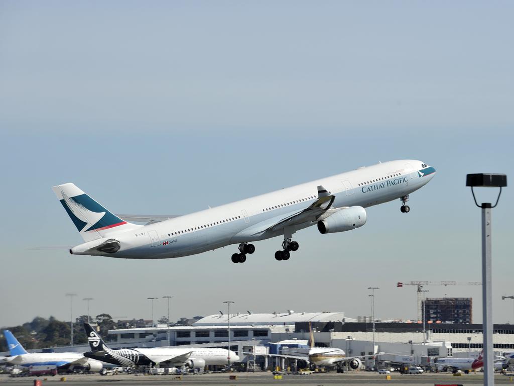 Cathay Pacific released a statement Saturday to “sincerely apologise” for the “unpleasant experience”. Picture: AAP Image/Joel Carrett