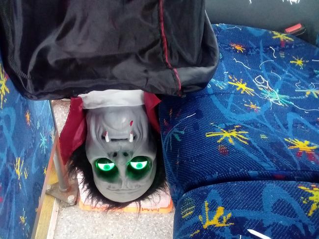 Spooky season extended to some buses around the state, sent in by reader Richards Gwilym.