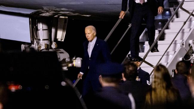 US President Joe Biden steps off Air Force One in July. Picture: Samuel Corum/AFP