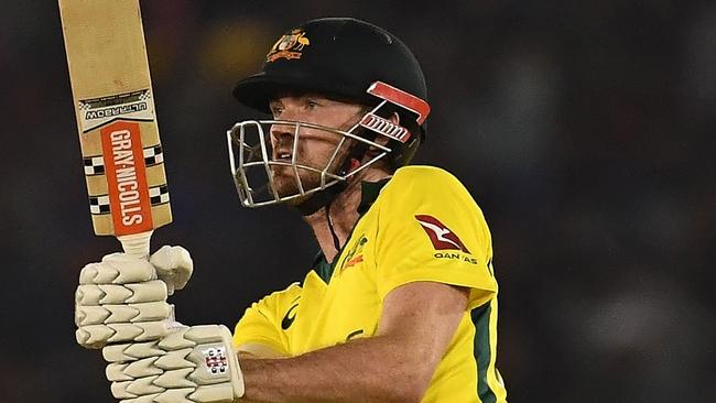 Ashton Turner scored 84 not out to help Australia chase down a record total in India. Picture: AFP