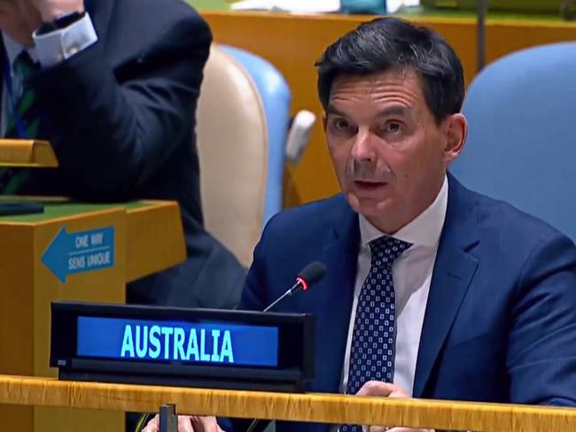 Australian Ambassador to the UN James Larsen. Picture: X