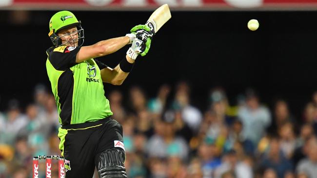 Sydney Thunder opener Shane Watson smashed his first BBL century on Thursday night. Picture: AAP 