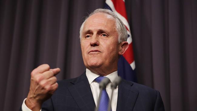 Malcolm Turnbull speaks to the media after winning the leadership ballot at Parliament House, September, 2015.