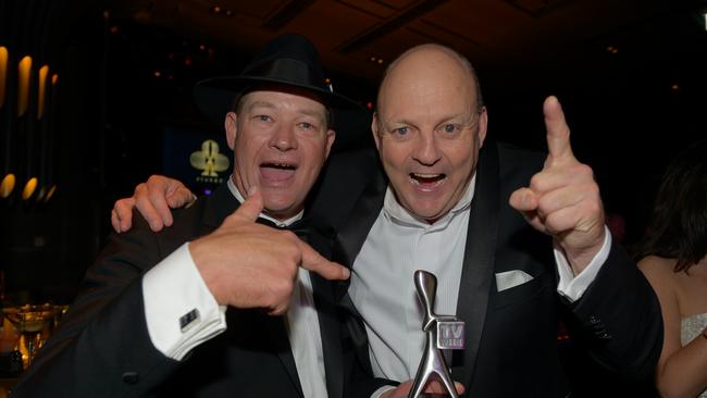 It’s a Logie! Keith the foreman from the Block rubs it into AFL Footy Show star Billy Brownless, who’s program lost to the NRL show. Again.